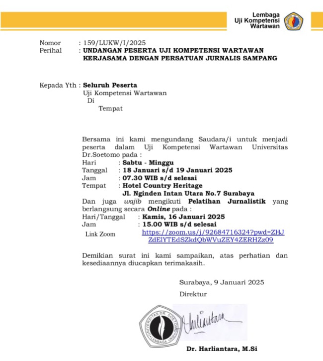 Kerja Sama dengan Dewan Pers dan Unitomo, Persatuan Jurnalis Sampang Fasilitasi Anggotanya Ikuti UKW