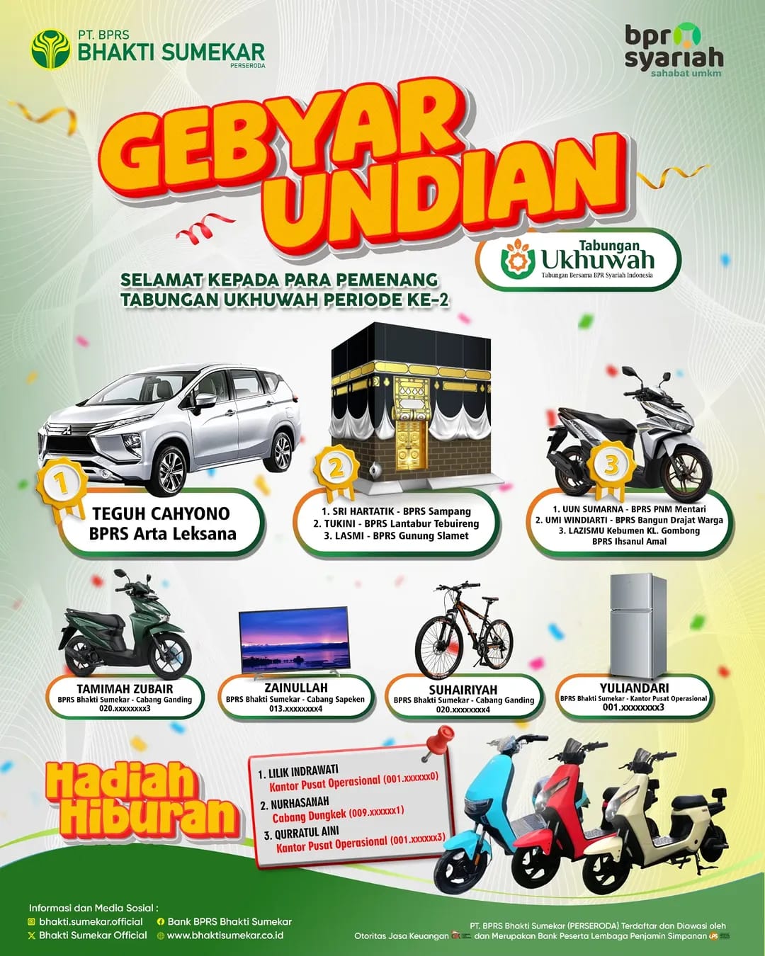 BPRS Bhakti Sumekar: Gebyar Undian Ukhuwah, Hadiah Spektakuler untuk Nasabah