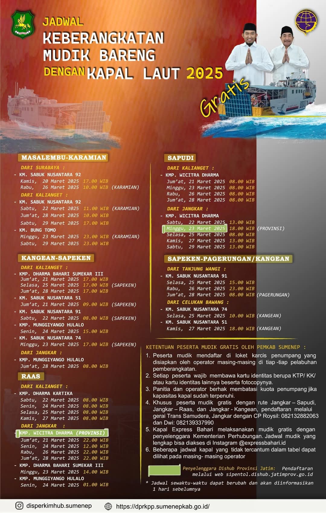 Cek Jadwal Mudik Bareng Gratis dengan Kapal Laut di Sumenep 2025