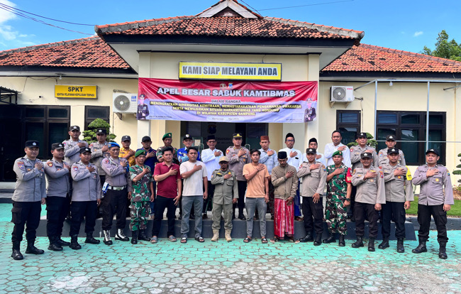 Polsek Sokobanah Gelar Apel Besar Sabuk Kamtibmas, Perkuat Sinergi Jaga Kondusivitas